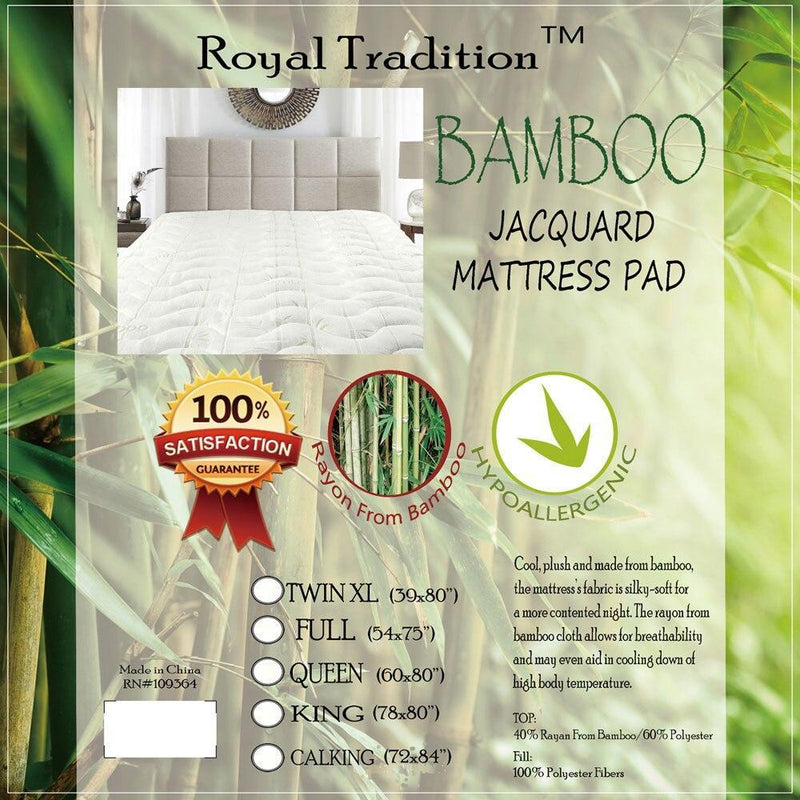 Plush Bamboo Jacquard Mattress Pad-Wholesale Beddings