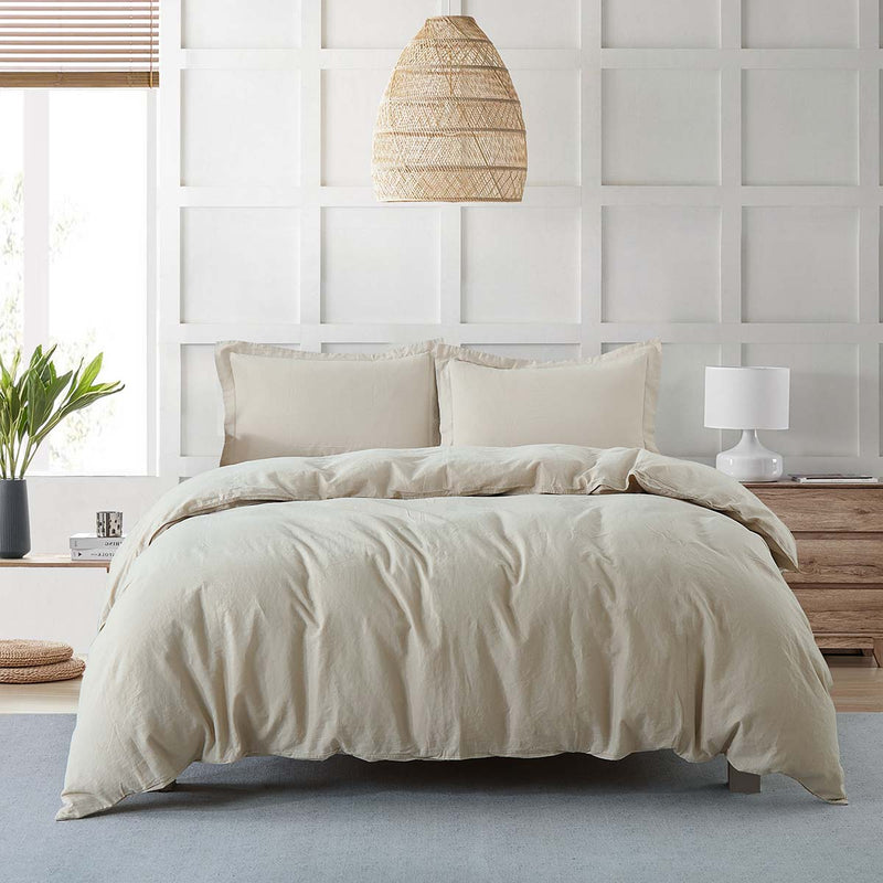Pre-washed Belgian Flax Linen Cotton Duvet Cover Set-Wholesale Beddings