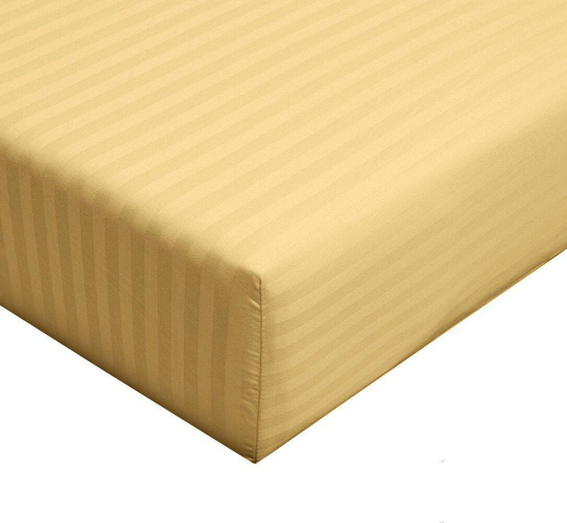 Queen 100% Cotton Fitted Sheet 300 Thread Count Damask Striped ( Fitted Sheet Only)-Wholesale Beddings