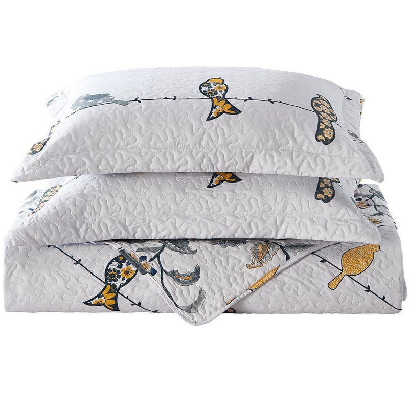 Reversible lightweight Oversize Quilt Set - Ayat Birds-Wholesale Beddings