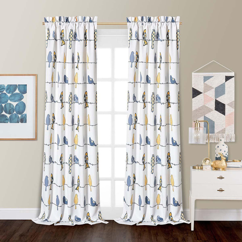 Room Darkening Birds Curtain Panel Pairs ( Set of 2 )-Wholesale Beddings