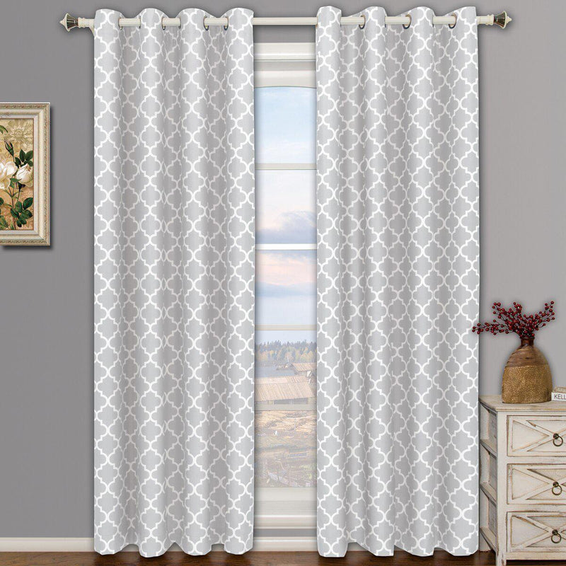 Silver Meridian Room-Darkening Thermal Insulated Curtain Pair (Set of 2 Panels)-Wholesale Beddings