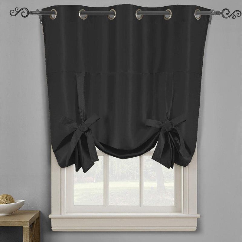 Soho Triple-Pass Thermal Insulated Blackout Curtain Top Grommet - Tie Up Shade for Small Window ( 42" W X 63" L)-Wholesale Beddings