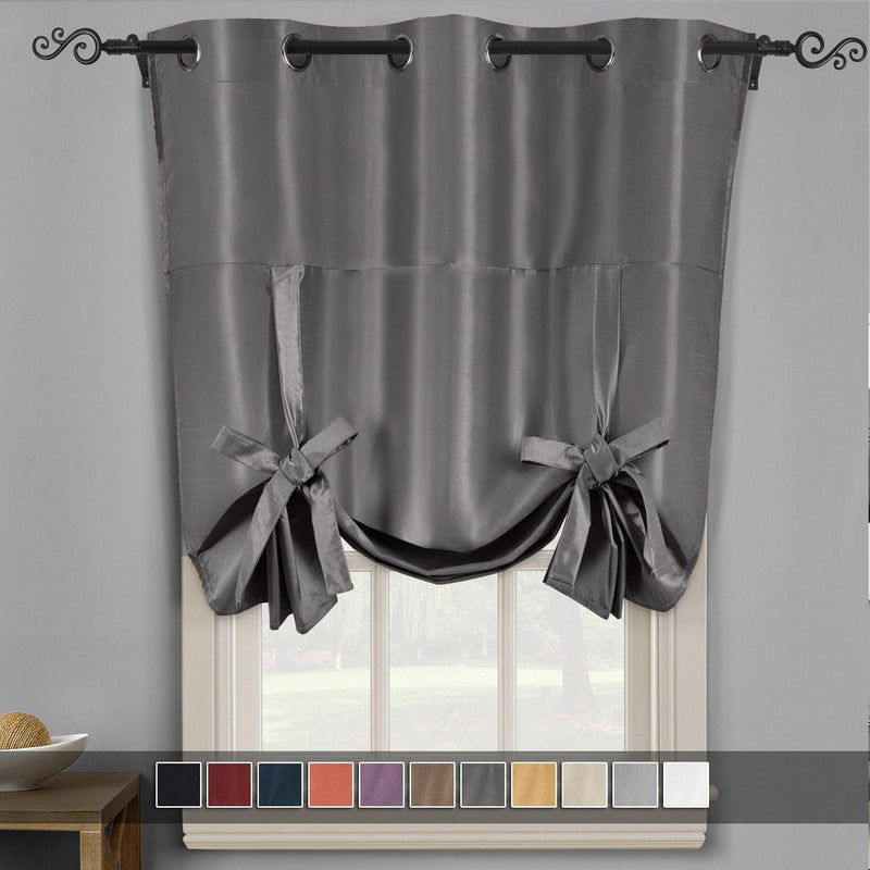 Soho Triple-Pass Thermal Insulated Blackout Curtain Top Grommet - Tie Up Shade for Small Window ( 42" W X 63" L)-Wholesale Beddings