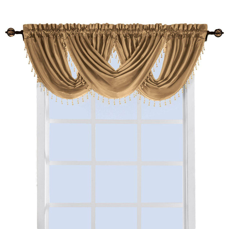 Soho Waterfall Decorative Trim Window Valance 57”wx 37”L (Single)-Wholesale Beddings
