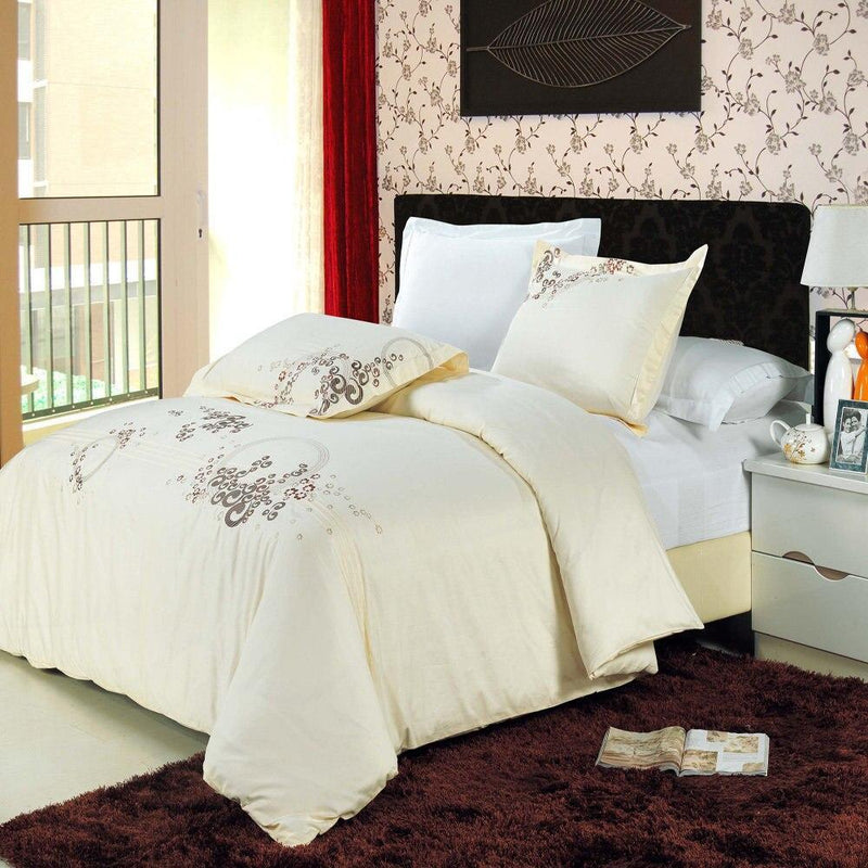 Sophia 100% Cotton Embroidered Duvet Cover Sets-Wholesale Beddings