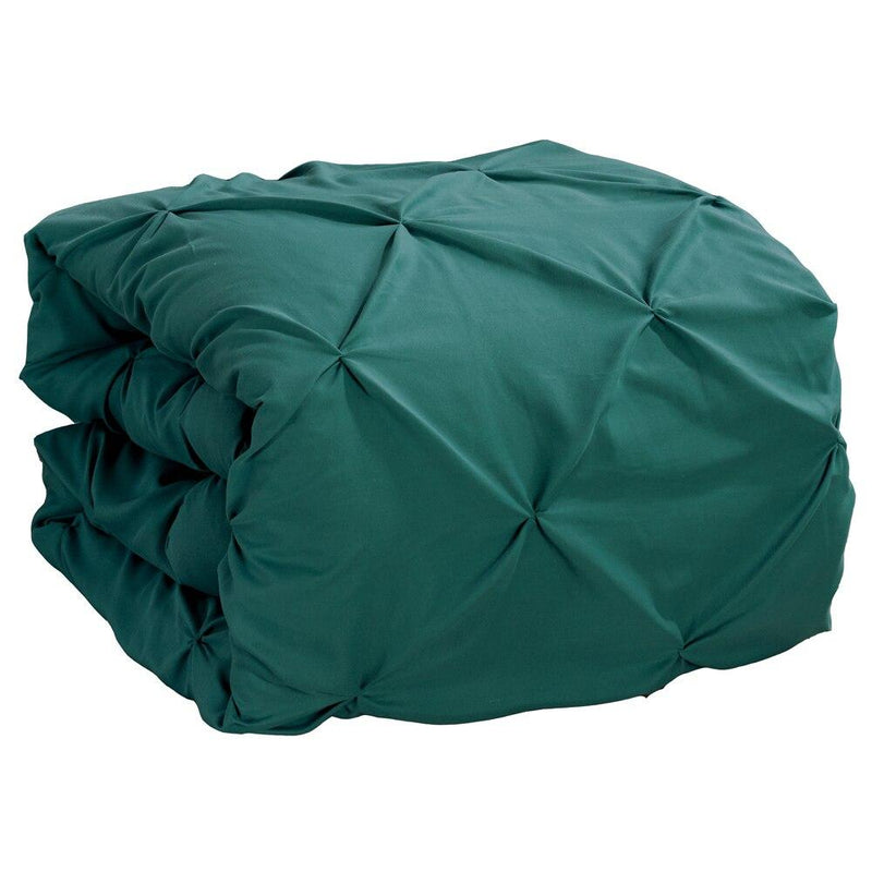 Teal Oxford Double Needle Luxury Soft Pinch Pleated Comforter Set-Wholesale Beddings