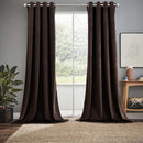 Velvet Heavyweight Grommet Curtain Panels (Set of 2)-Wholesale Beddings