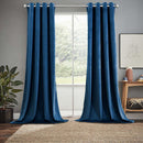 Velvet Heavyweight Grommet Curtain Panels (Set of 2)-Wholesale Beddings