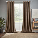Velvet Heavyweight Grommet Curtain Panels (Set of 2)-Wholesale Beddings