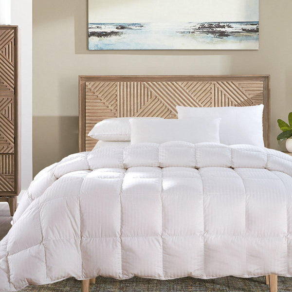 Feather Down Comforter California King - 100% Cotton Hotel Collection Duvet Insert | All Season Medium Warmth