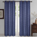 Willow Geometric Jacquard Thermal-Insulated Blackout Curtain Panels (Set of 2)-Wholesale Beddings