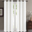 Willow Geometric Jacquard Thermal-Insulated Blackout Curtain Panels (Set of 2)-Wholesale Beddings