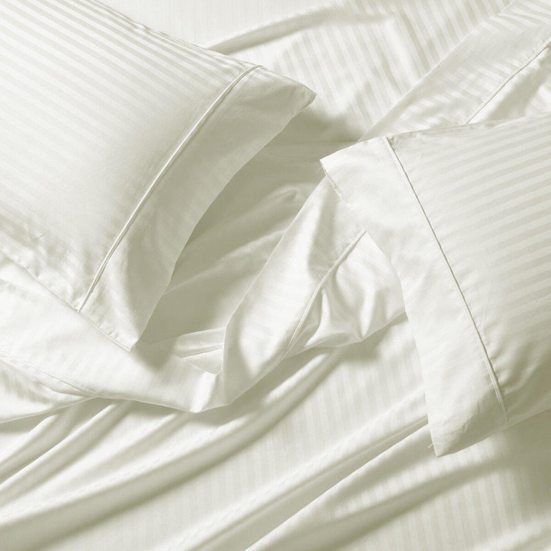 Wrinkle-Free Split King Adjustable Bed Sheets Cotton Blend 650tc Damask Striped-Wholesale Beddings