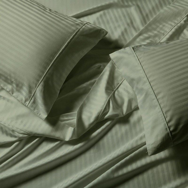 Wrinkle-Free Split King Adjustable Bed Sheets Cotton Blend 650tc Damask Striped-Wholesale Beddings