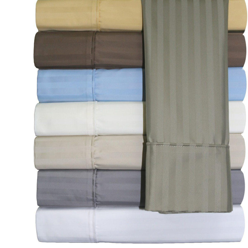 Wrinkle-Free Striped 650 Cotton Un-attached CalKing & Queen Waterbed Sheet sets-Wholesale Beddings